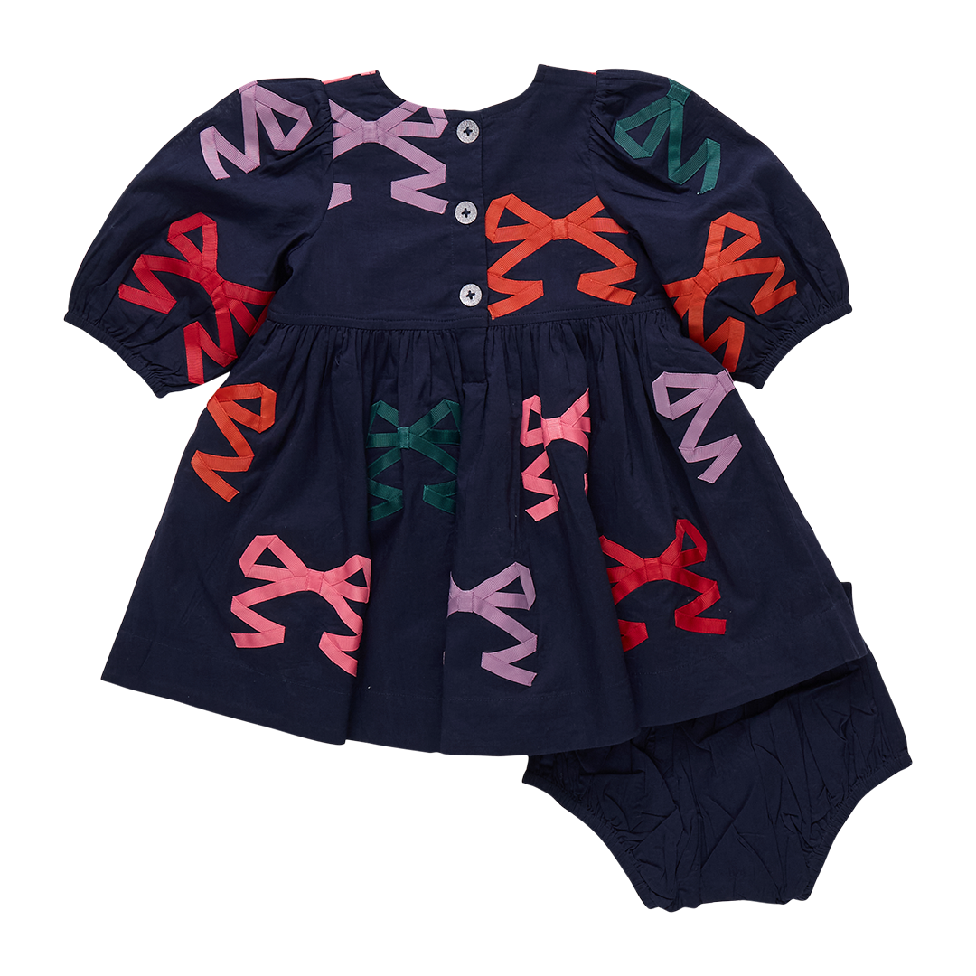 Pink Chicken -  Multi Bow Applique | Baby Girl Brooke Dress Set