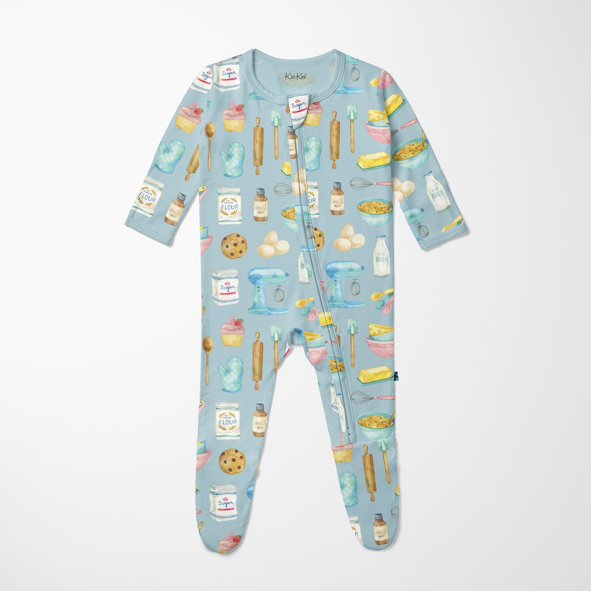 KicKee Pants - Spring Sky Baking Footie with 2 Way Zipper