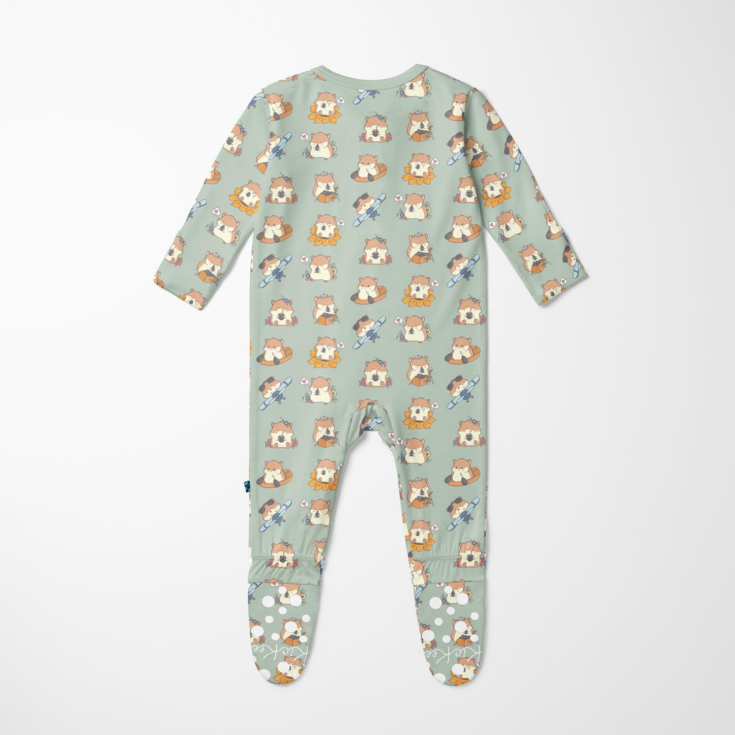 KicKee Pants - Aloe Hamster Antics Footie with 2 Way Zipper
