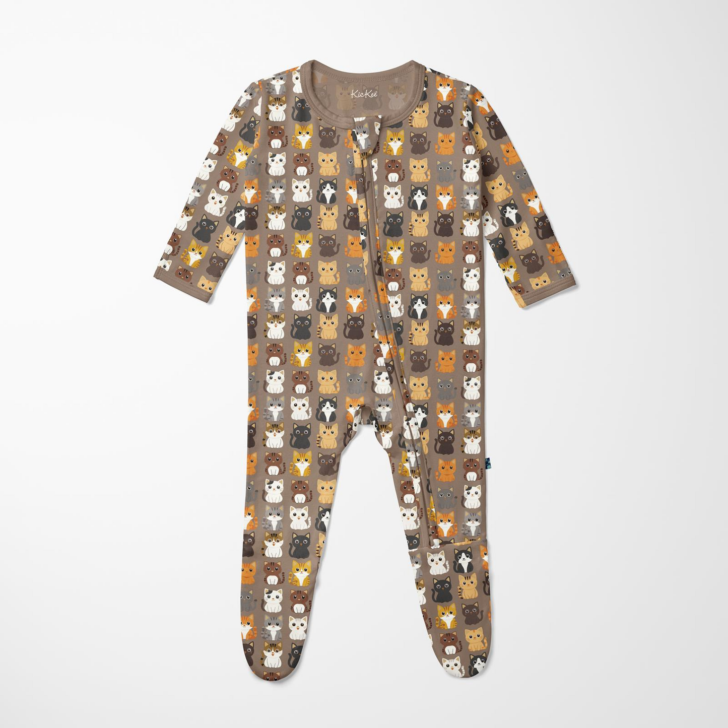 KicKee Pants - Portabella Cats Footie with 2 Way Zipper