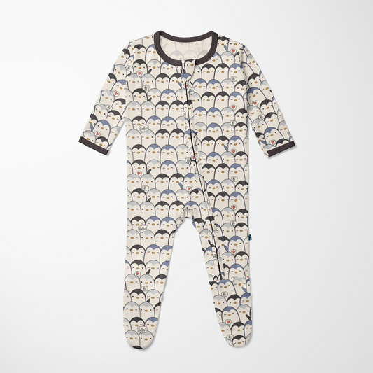 KicKee Pants - Moonlight Penguin Footie with 2 Way Zipper