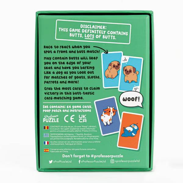 Professor Puzzle - May Contain Butts Card Game
