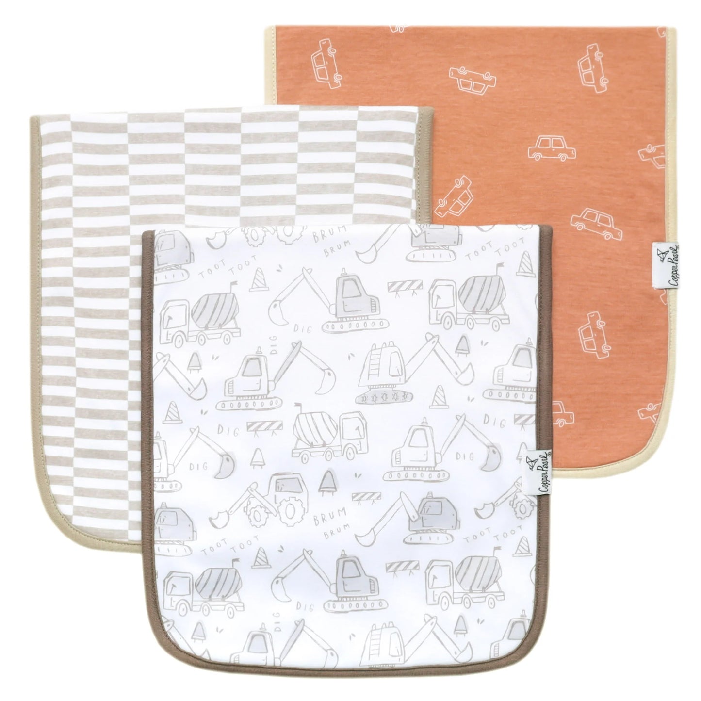 Copper Pearl - Gage Burp Cloth (3 Pack)