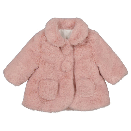 Mayoral - Baby Girl Faux Fur Coat - Petal