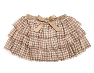 Sweet Wink - Gingham Printed Tulle Tiered Tutu