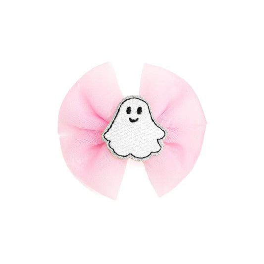 Sweet Wink - Coquette Tulle Ghost Bow Halloween Clip