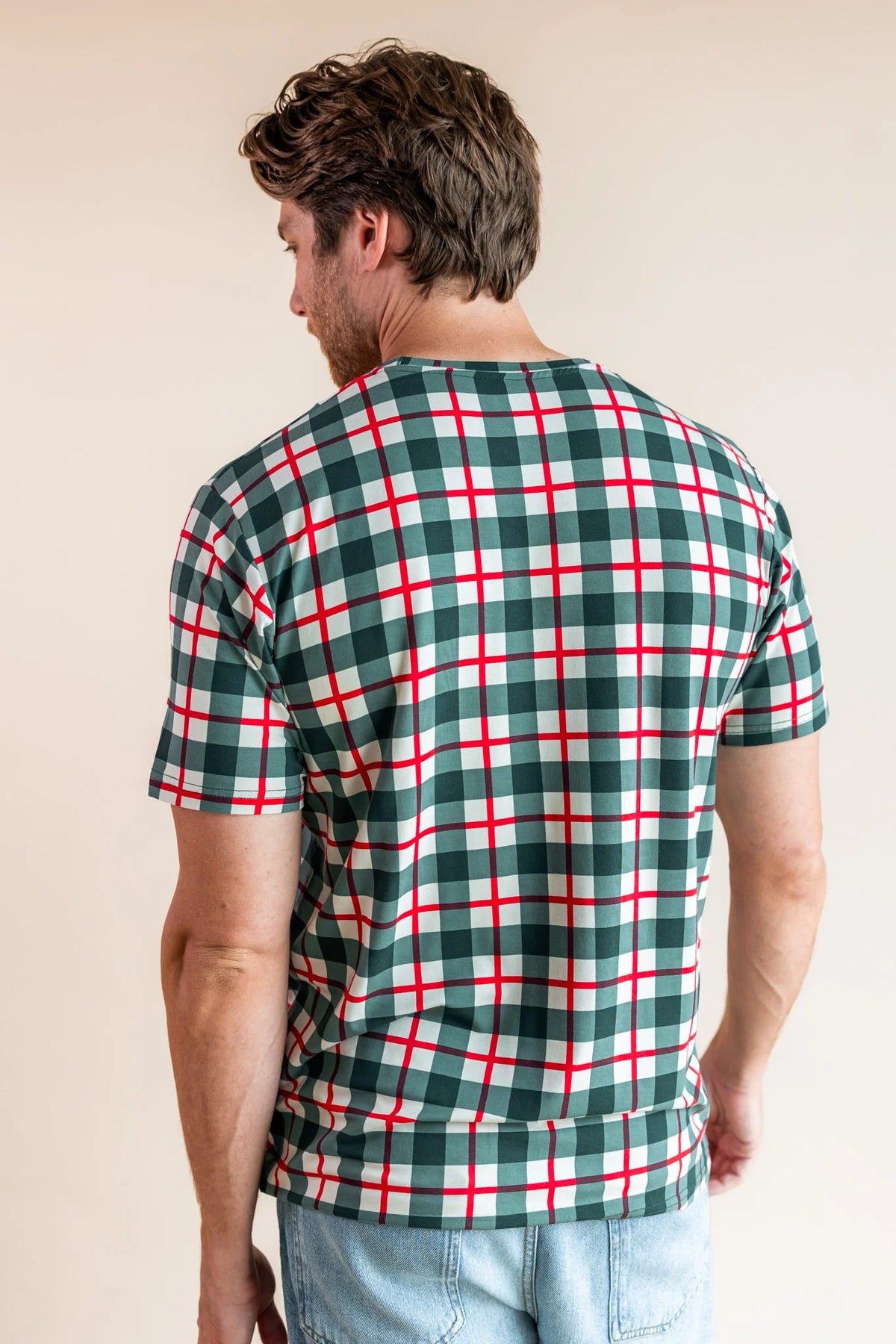Kyte Baby - Men's Crew Neck Tee in Holiday Plaid