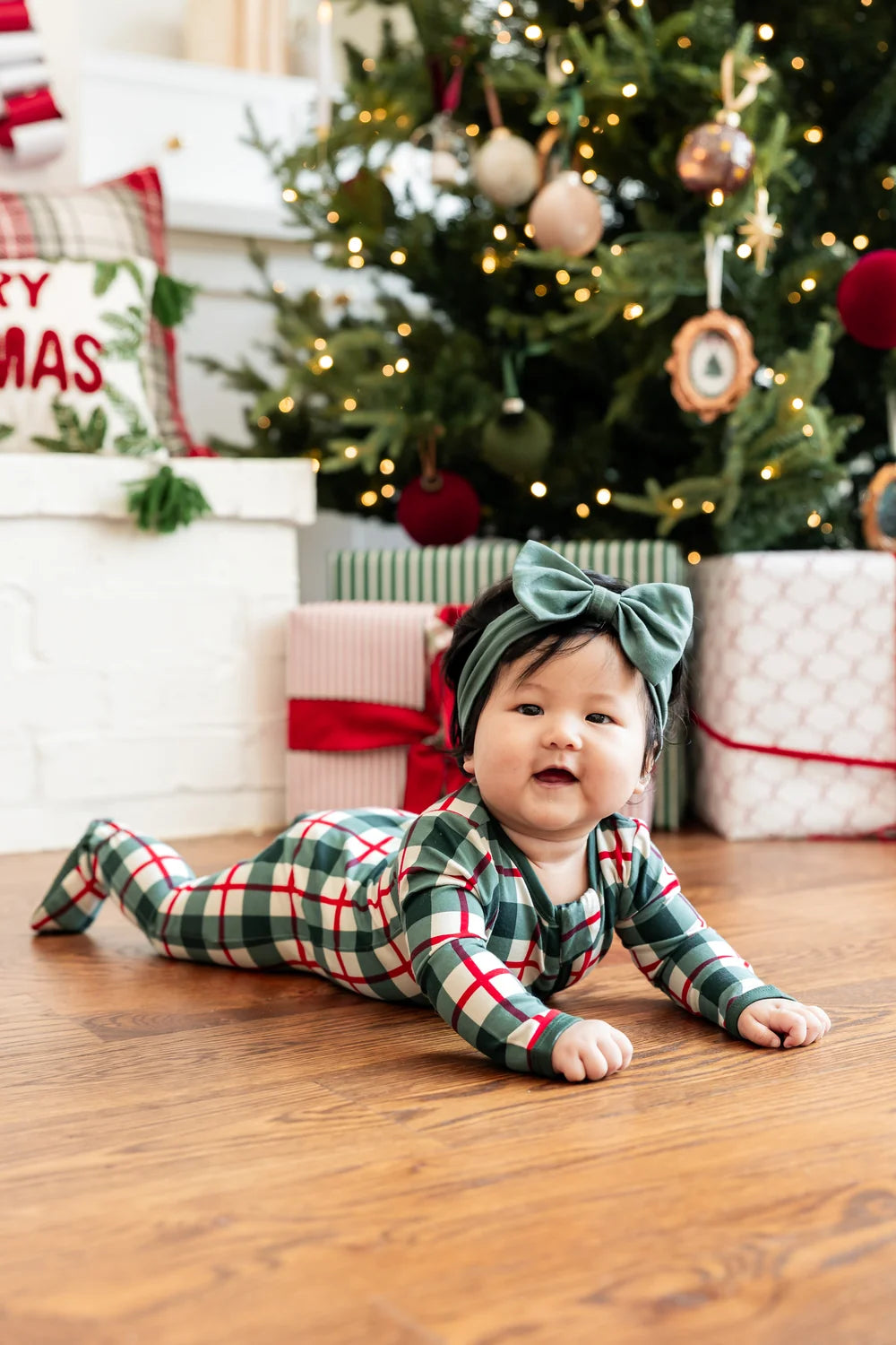 Kyte Baby - Zippered Footie in Holiday Plaid