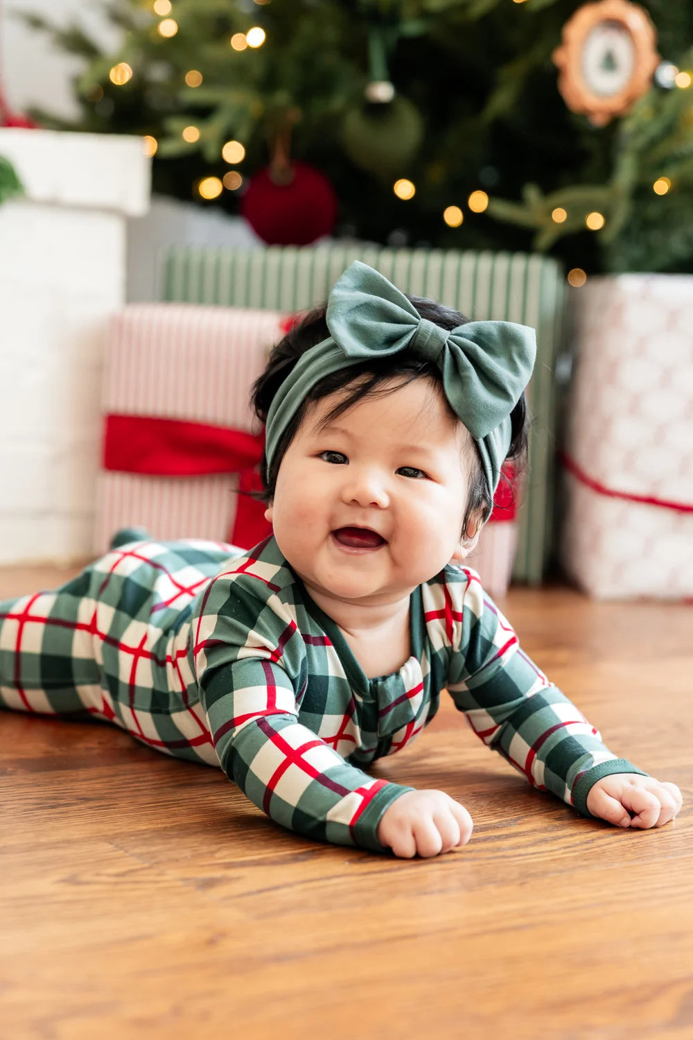 Kyte Baby - Zippered Footie in Holiday Plaid