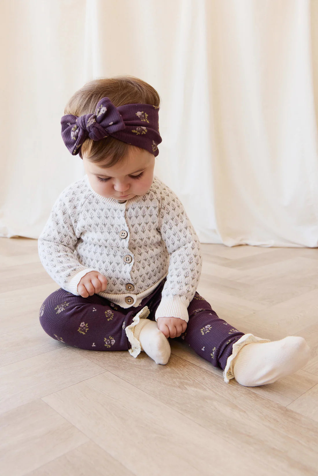 Jamie Kay - Organic Cotton Fine Rib Bodysuit & Legging Set - Simone Huckleberry