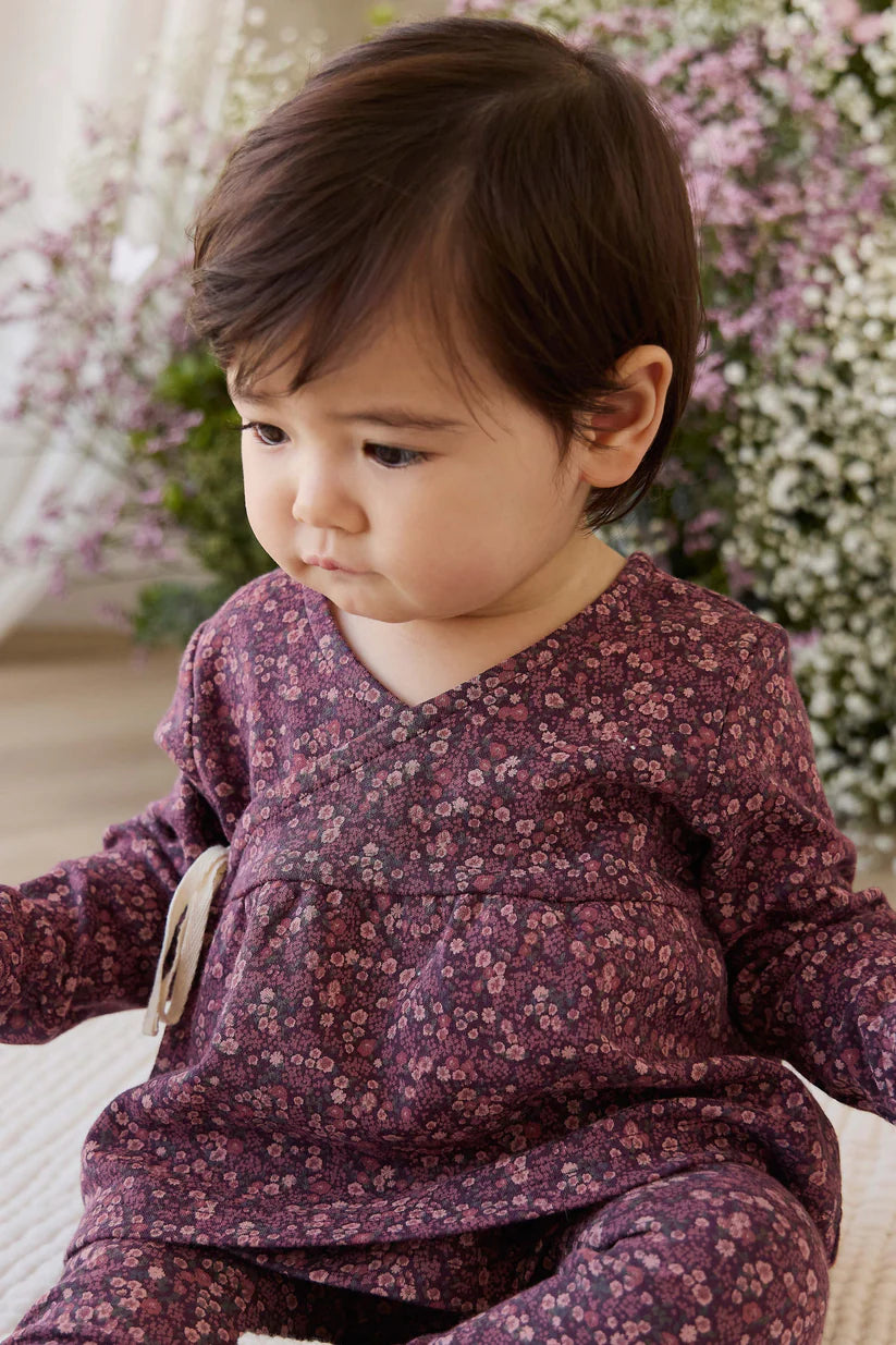 Jamie Kay - Organic Cotton Clemence Wrap Top - Fig Floral