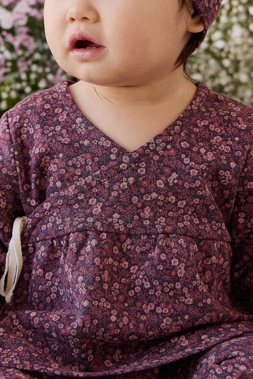 Jamie Kay - Organic Cotton Clemence Wrap Top - Fig Floral