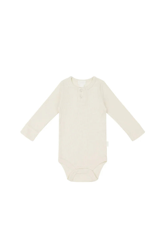 Jamie Kay - Organic Cotton Modal Long Sleeve Bodysuit - Parchment