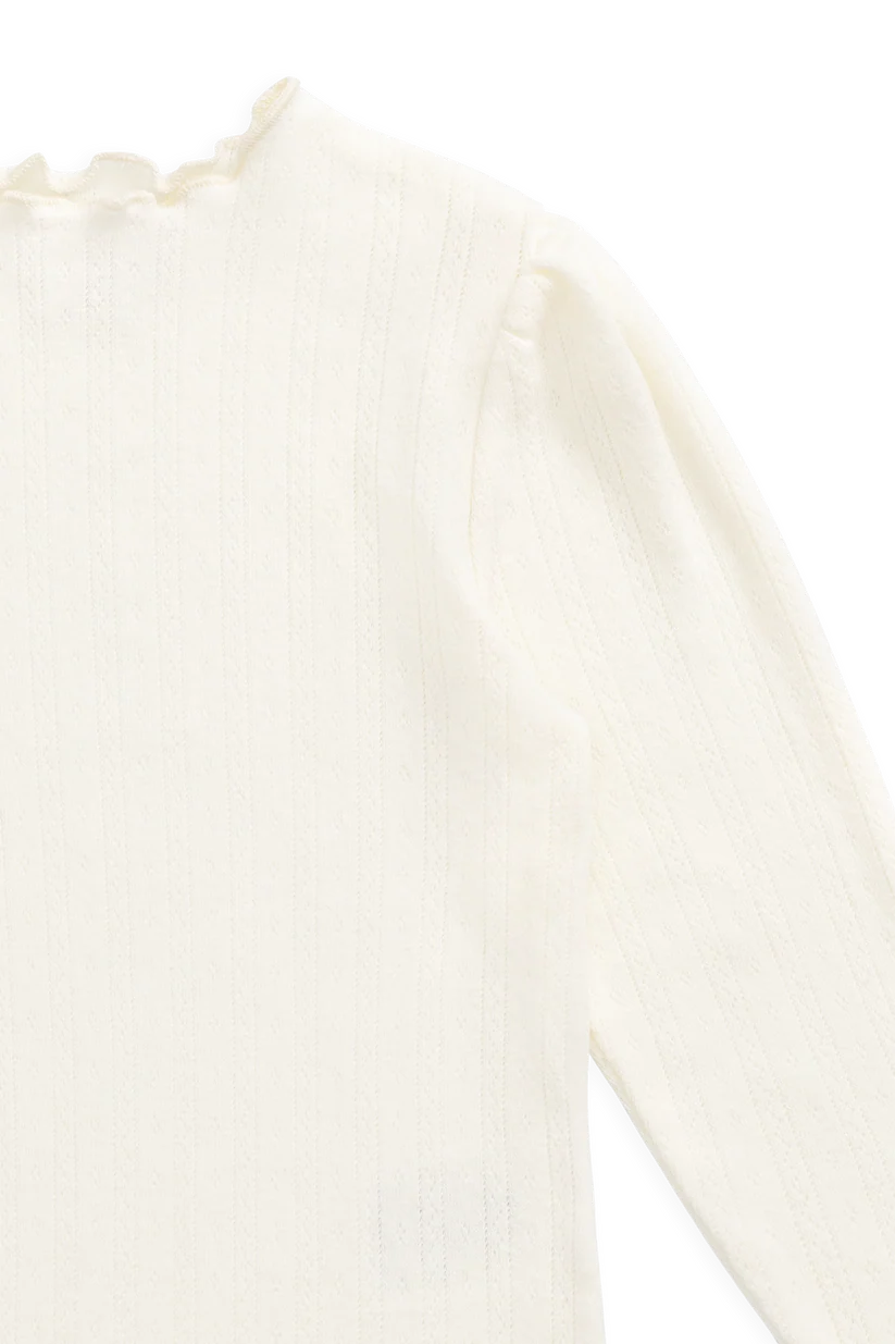 Jamie Kay - Organic Cotton Pointelle Eliane Top - Parchment