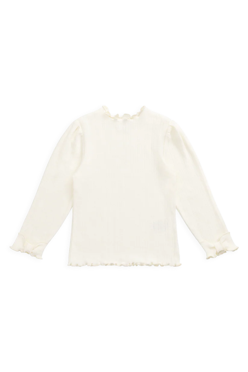 Jamie Kay - Organic Cotton Pointelle Eliane Top - Parchment