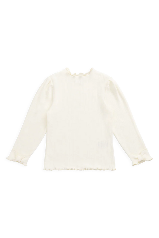 Jamie Kay - Organic Cotton Pointelle Eliane Top - Parchment