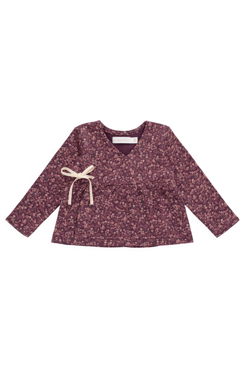 Jamie Kay - Organic Cotton Clemence Wrap Top - Fig Floral