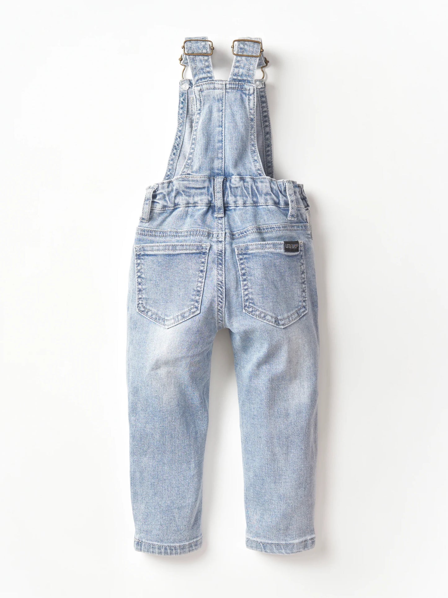 Little Bipsy  - Light Wash Distressed Denim Overall