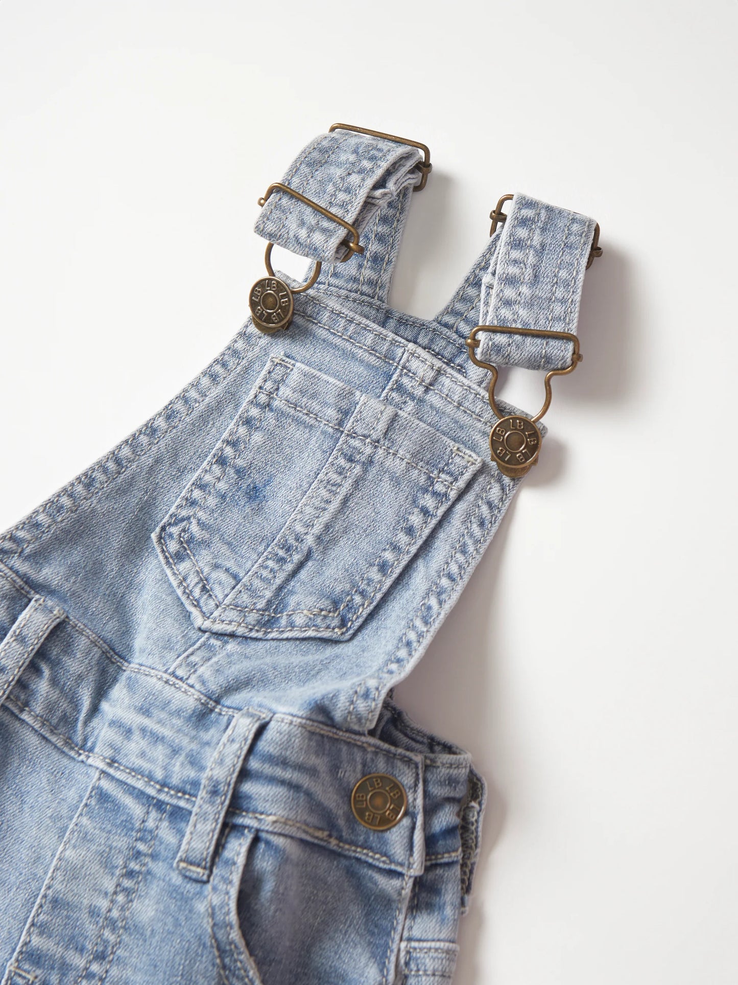 Little Bipsy  - Light Wash Distressed Denim Overall