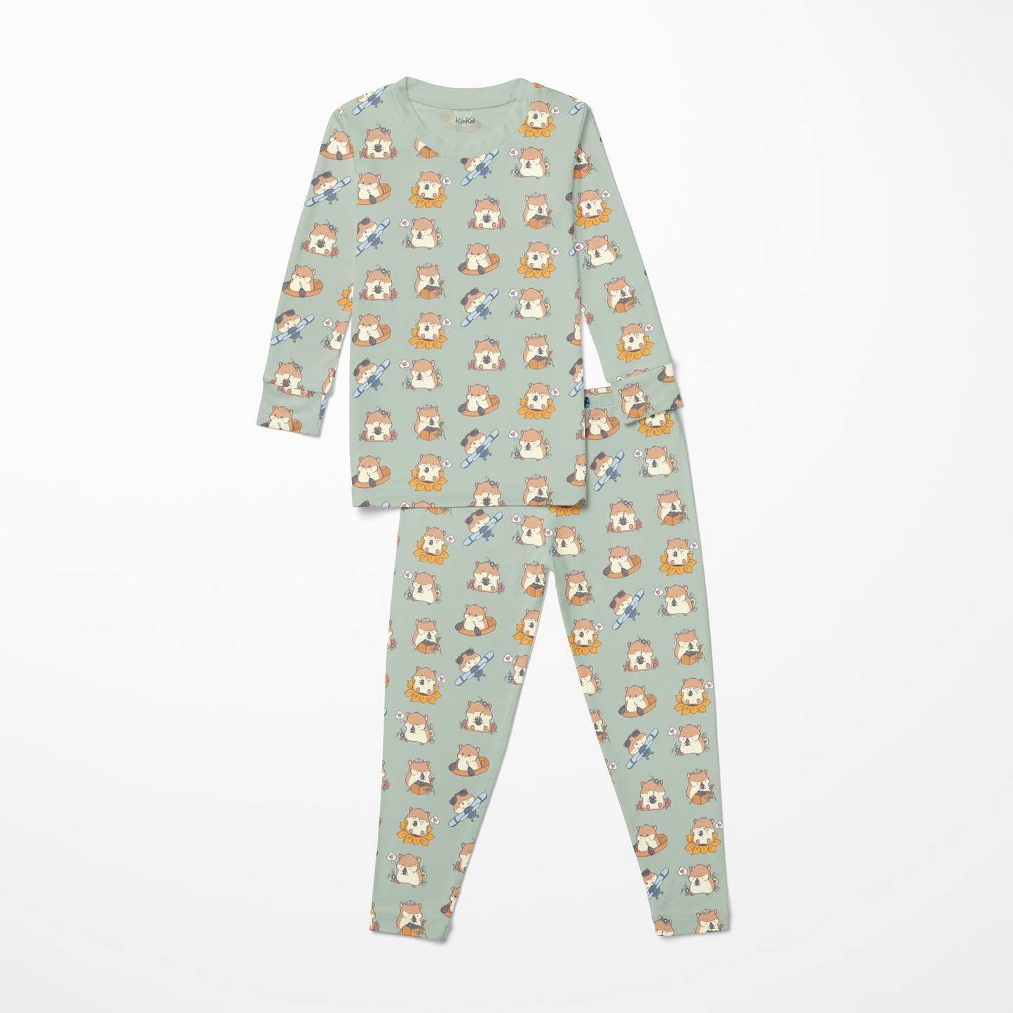 KicKee Pants - Aloe Hamster Antics Long Sleeve Pajama Set