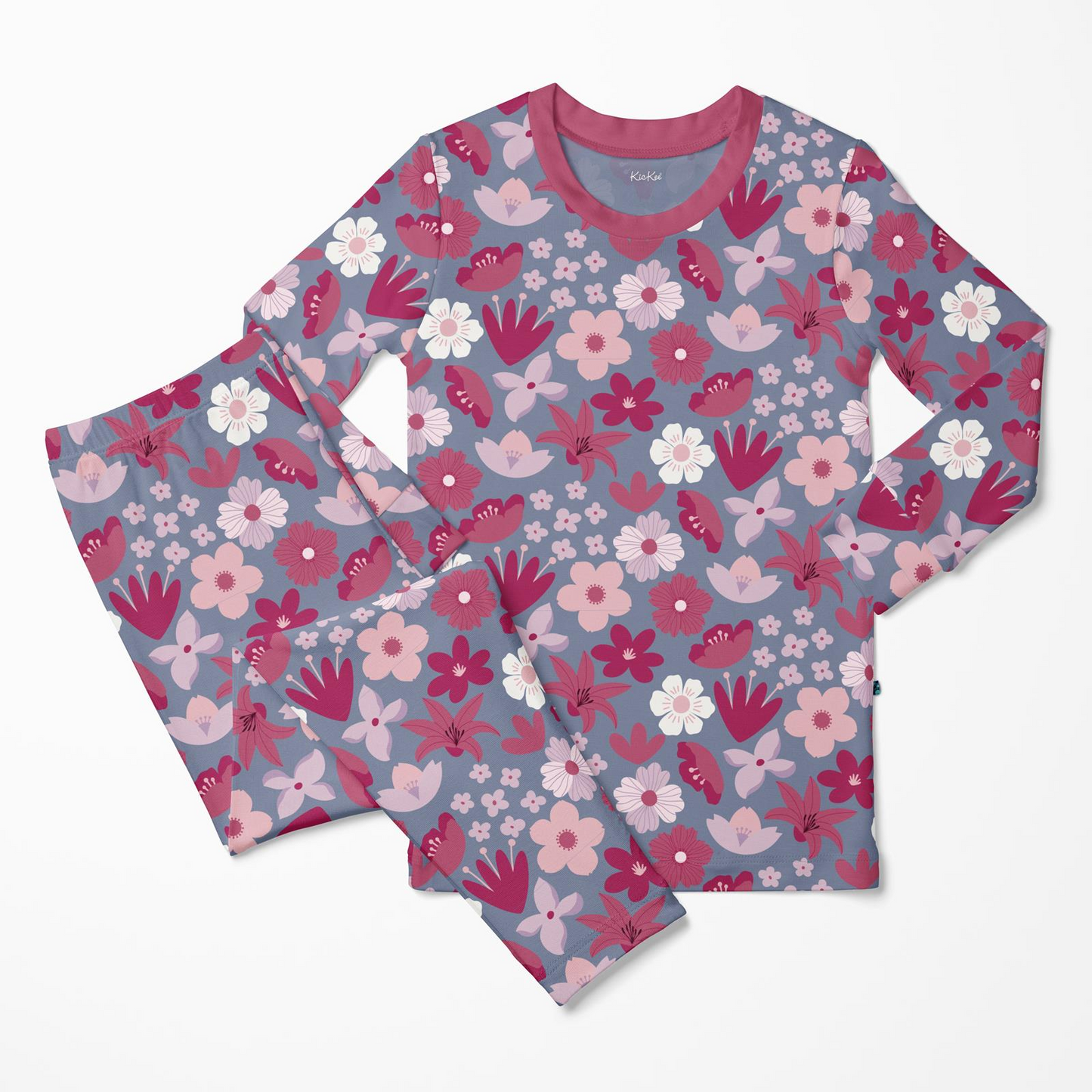 KicKee Pants - Moonlight Picture Day Floral Long Sleeve Pajama Set