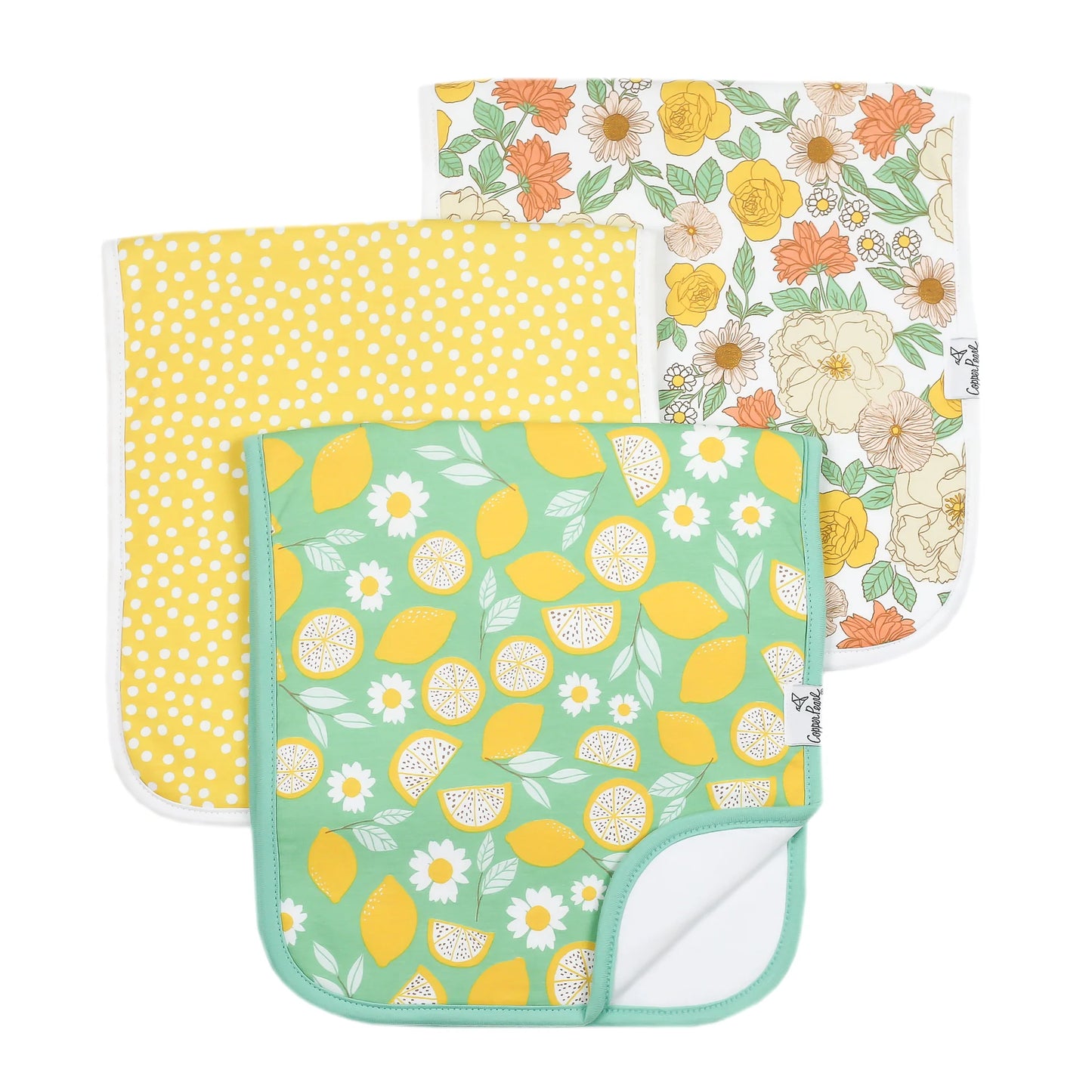 Copper Pearl - Lemon Burp Cloth (3 Pack)