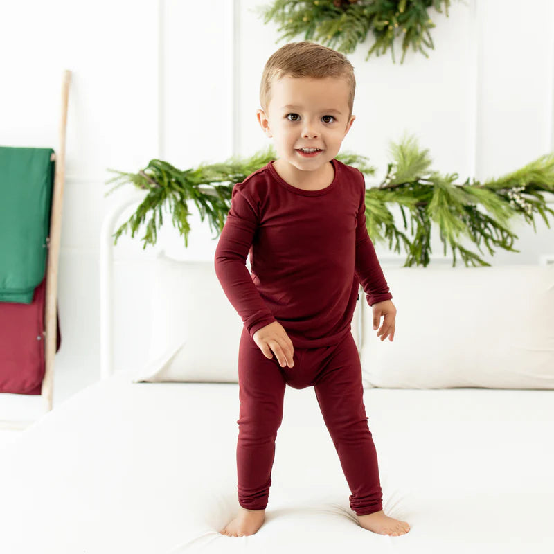 Kyte Baby - Burgundy Long Sleeve Two-Piece PJ Set