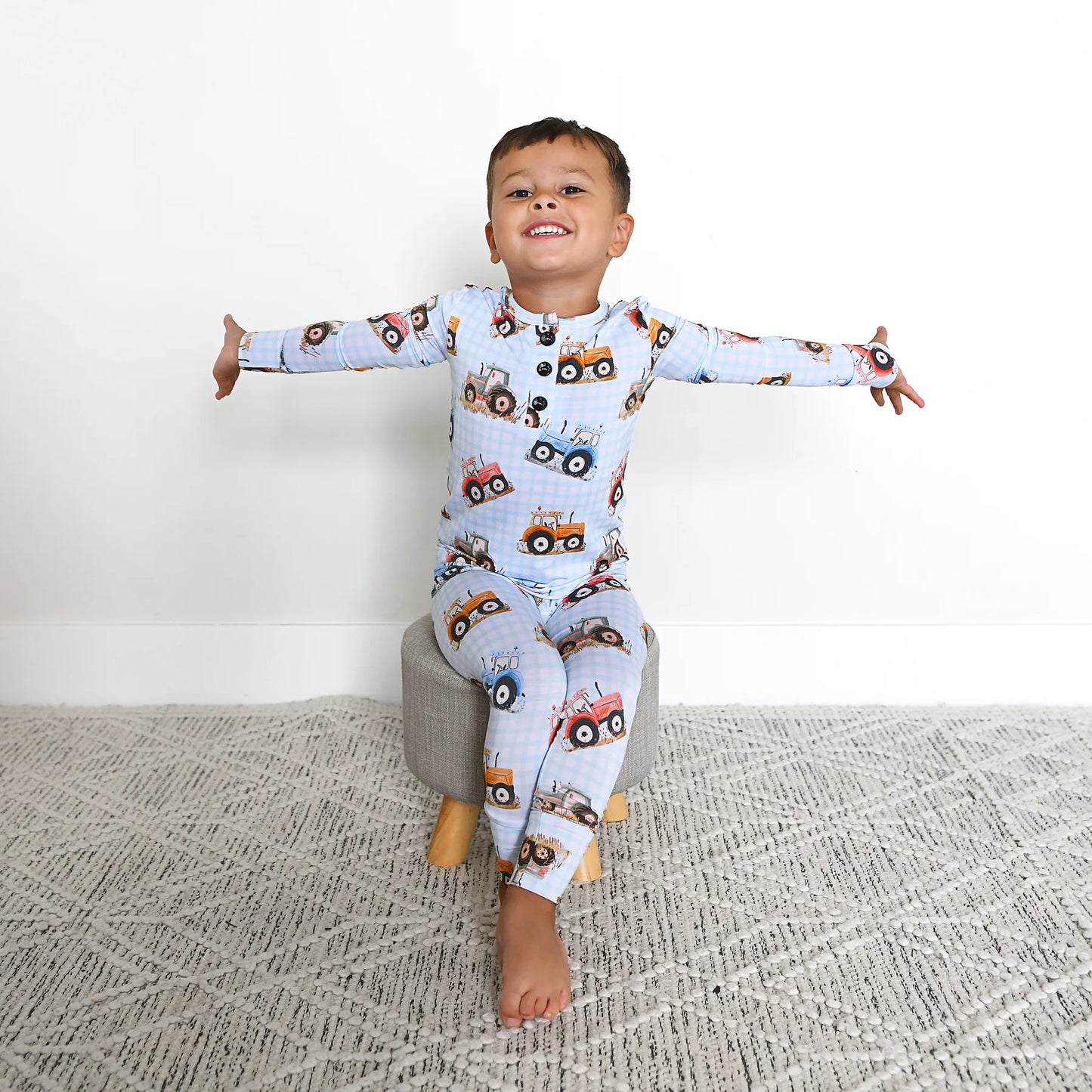 Gigi and Max - Luca TWO PIECE Bamboo Tractor PJ Set
