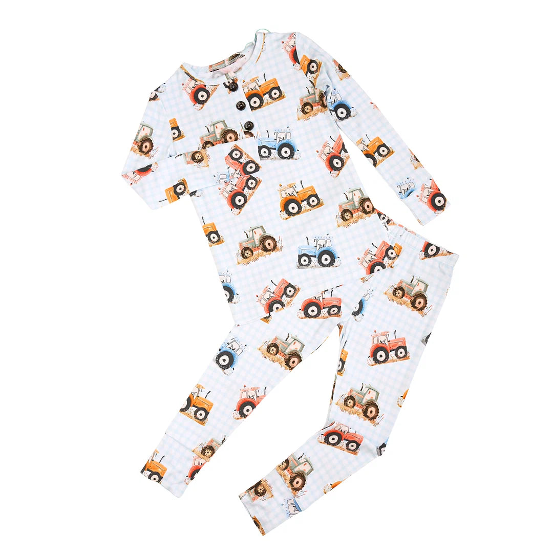 Gigi and Max - Luca TWO PIECE Bamboo Tractor PJ Set