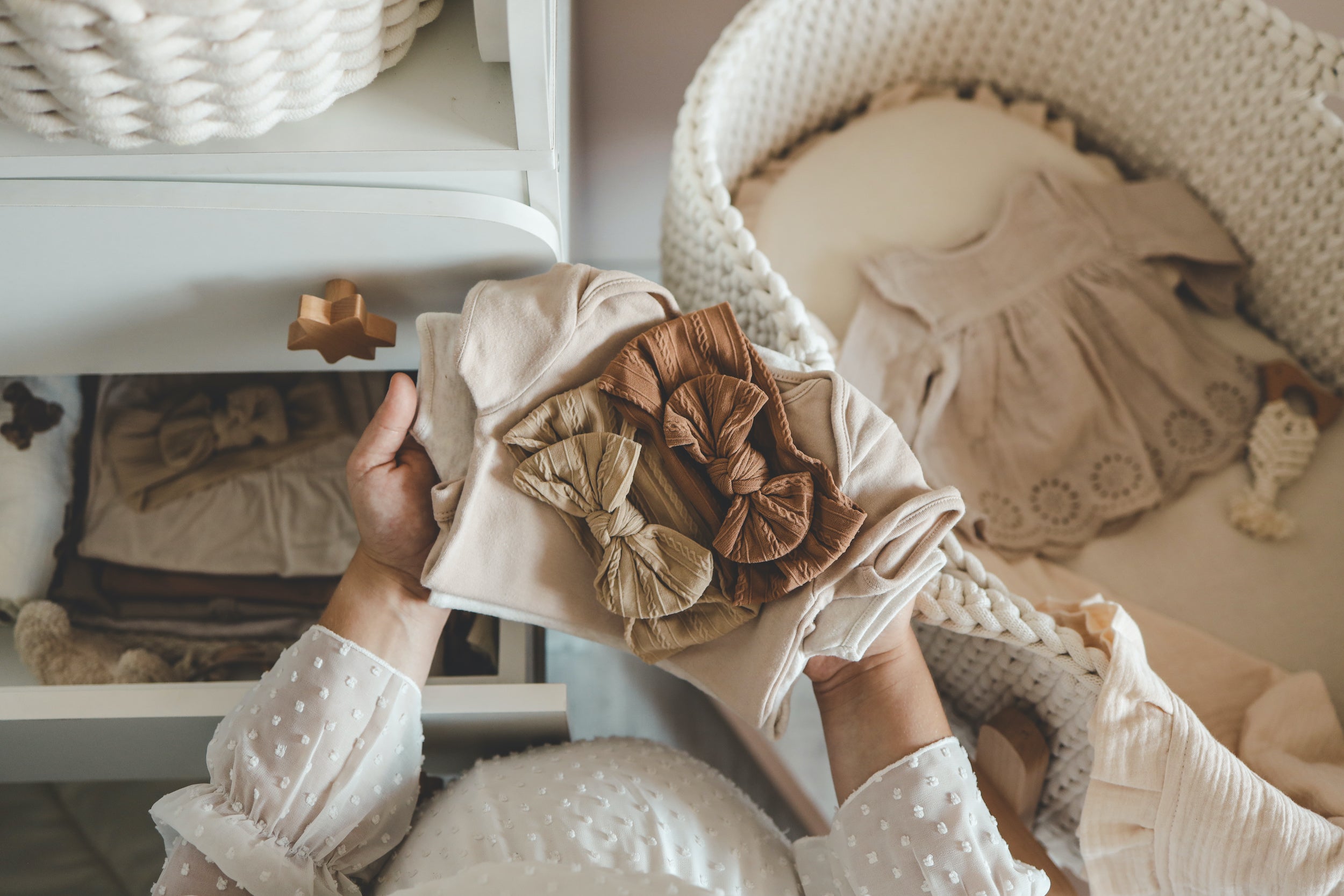 Pregnant woman preparing nursery