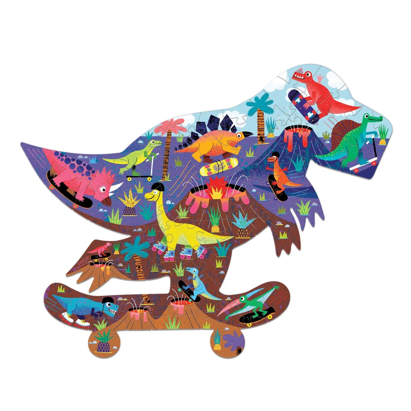 Mudpuppy - Jurassic Skatepark Shaped Puzzle