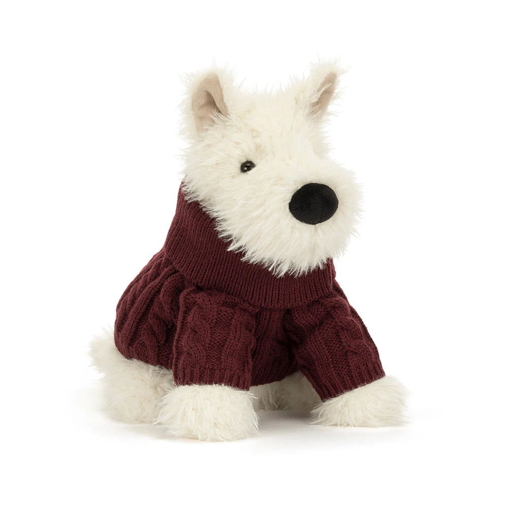 Jellycat - Munro Scottie Dog 'Winter Jumper' (Limit 1)