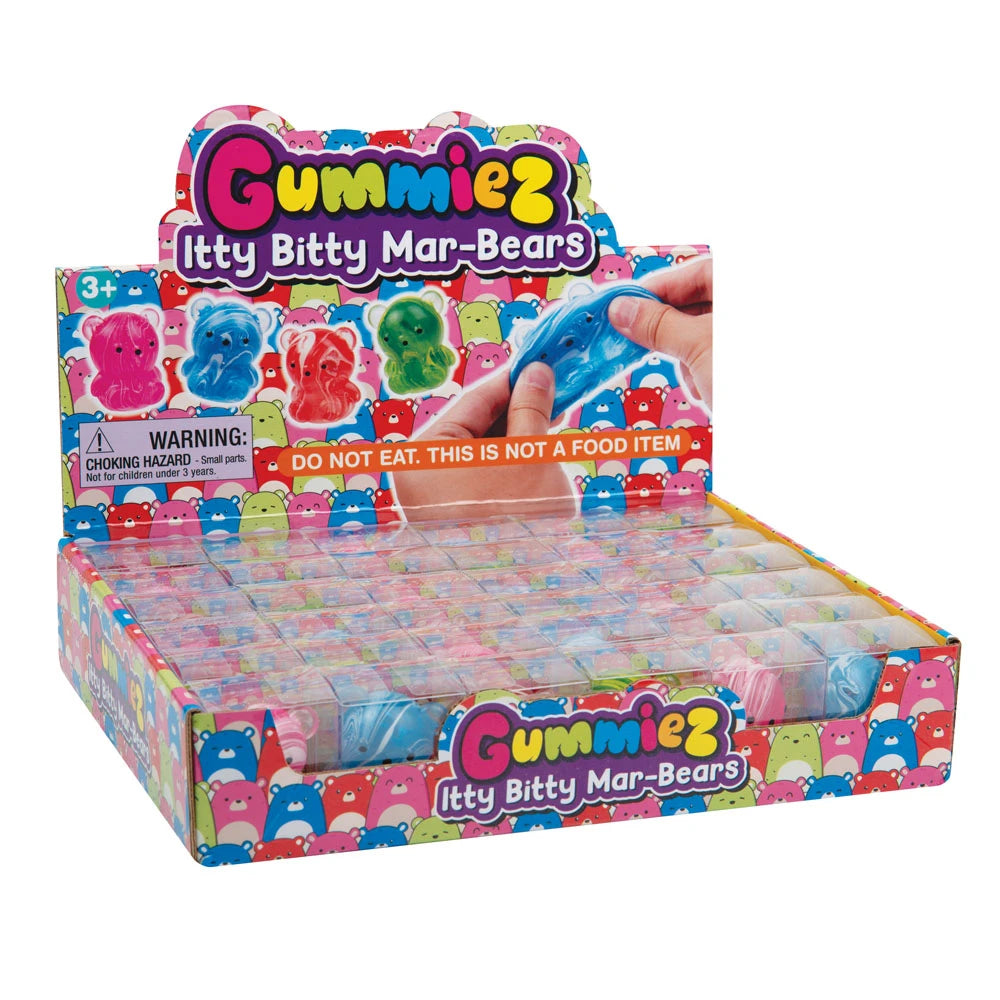 Master Toys & Novelties - Gummiez Itty Bitty Mar-Bears Squishy Sensory Fidget Toy, 2", 1 Count, Ages 3+