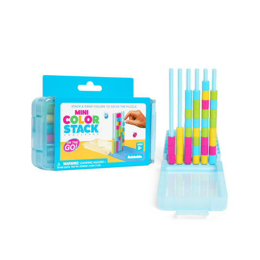What Do you Meme? - Mini Color Stack Challenge Travel Games, Includes 1 Travel Case and 40 Rings