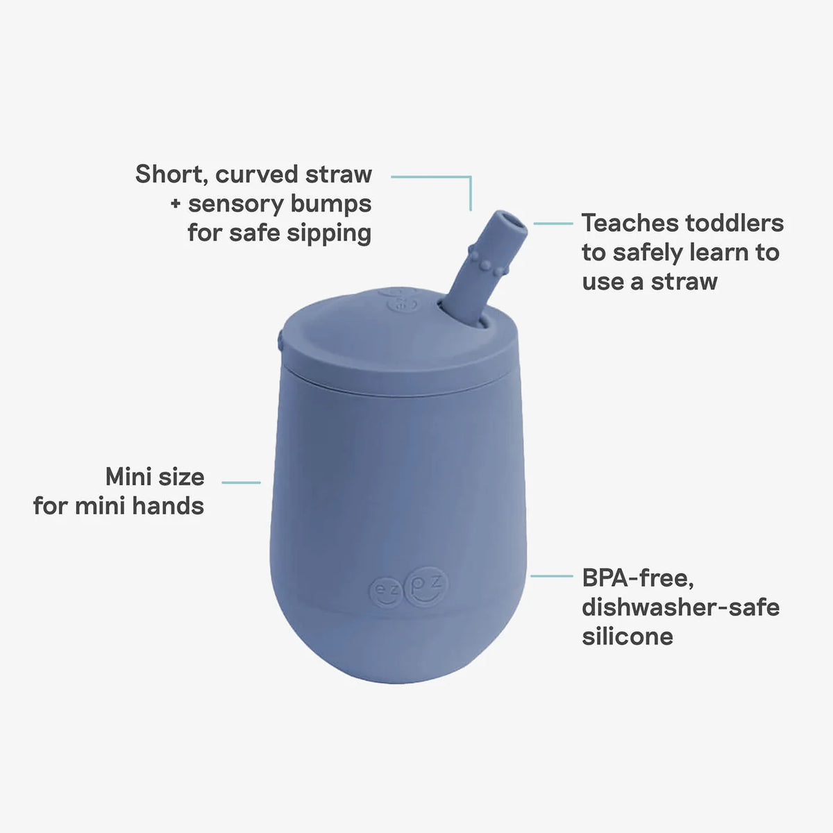 ezpz - Mini Cup + Straw Training System: Indigo