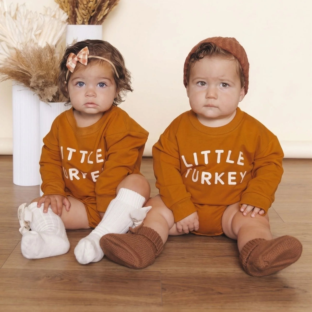 Sweet Wink - Little Turkey Thanksgiving Long Sleeve Romper