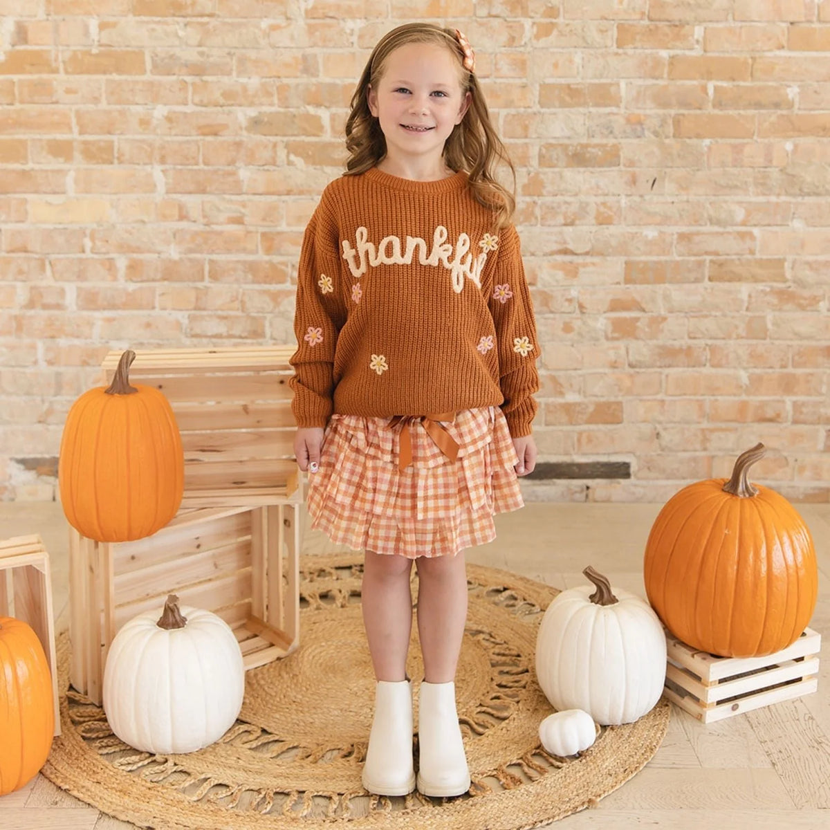 Sweet Wink - Cinnamon Plaid Tiered Tutu Skirt