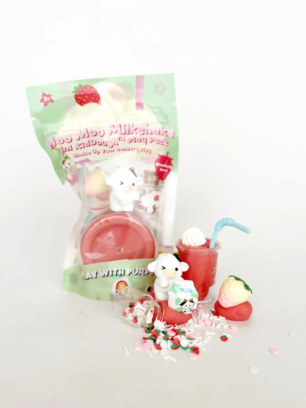 Earth Grown KidDoughs - Moo Moo Milkshake Mini Play Pack