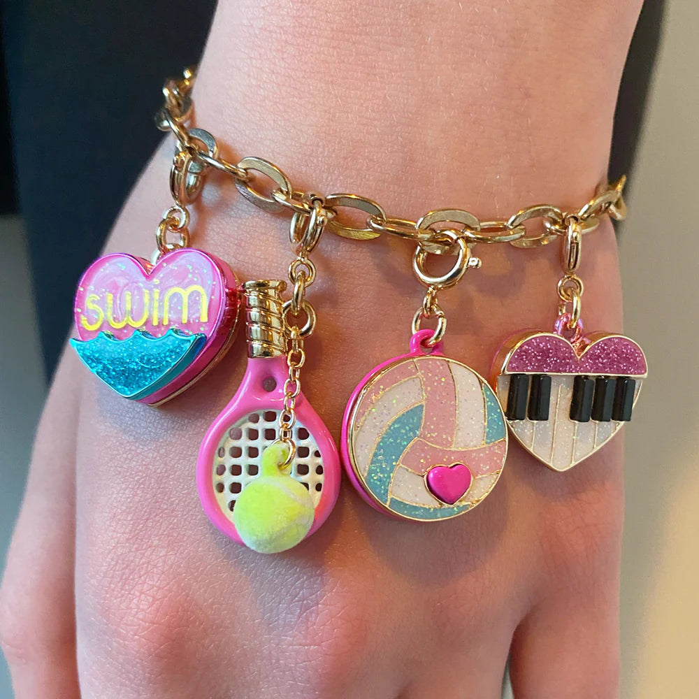 High IntenCity - Charm It! Gold Glitter Volleyball Charm