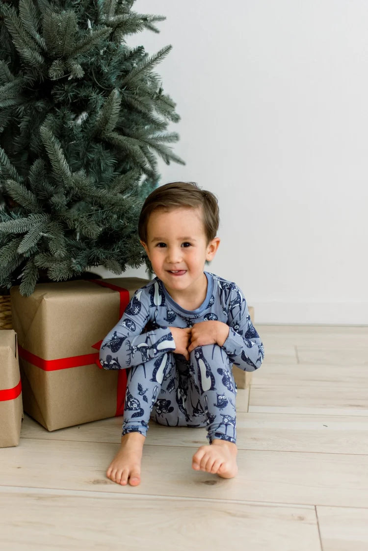 KicKee Pants - Print Long Sleeve Pajama Set in Moonlight Scandinavian Animals