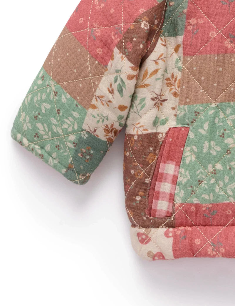 Purebaby - Reversible Quilted Jacked - Patchwork Print