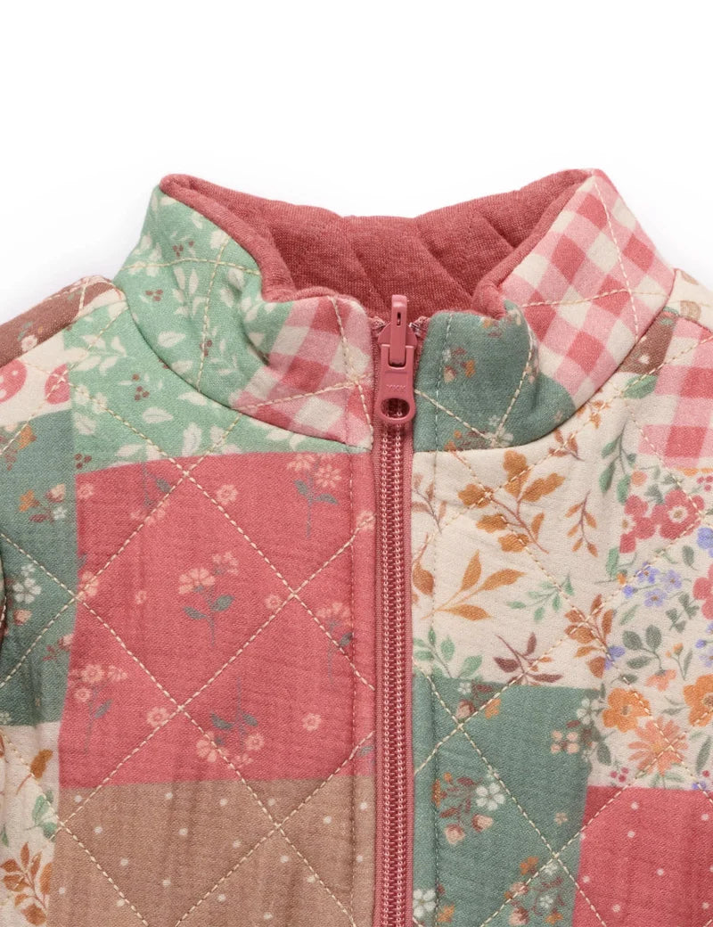 Purebaby - Reversible Quilted Jacked - Patchwork Print
