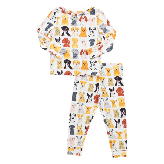 Pink Chicken - Bamboo PJ Set - Small Watercolor Dogs