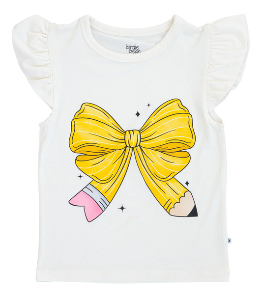 Birdie Bean - Pencil Bow Ruffle Top