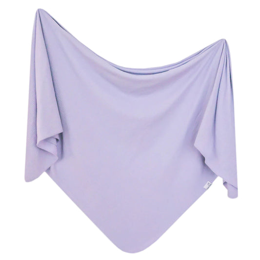 Copper Pearl - Periwinkle Rib Knit Swaddle Blanket