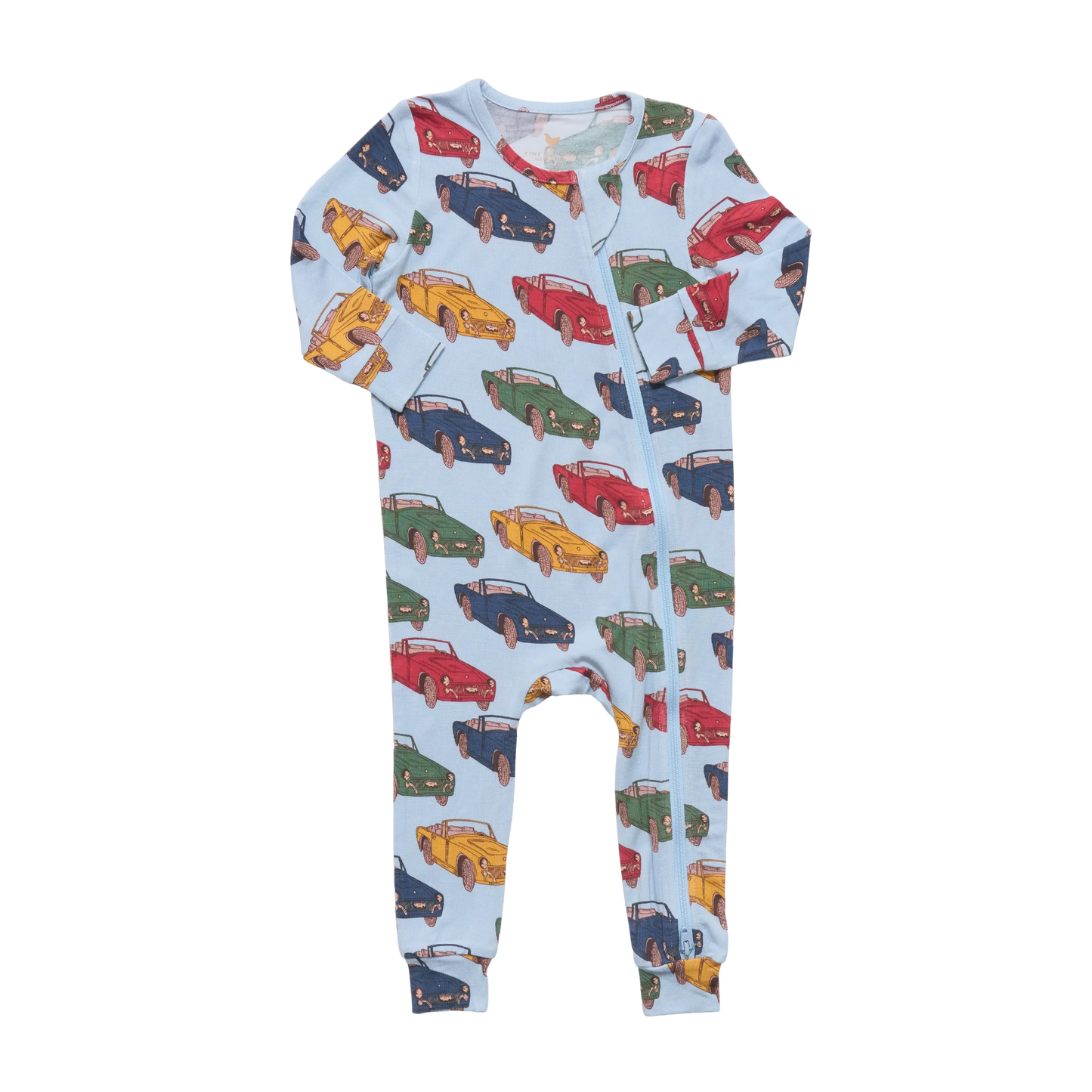 Pink Chicken - Baby Bamboo Romper - Vintage Cars