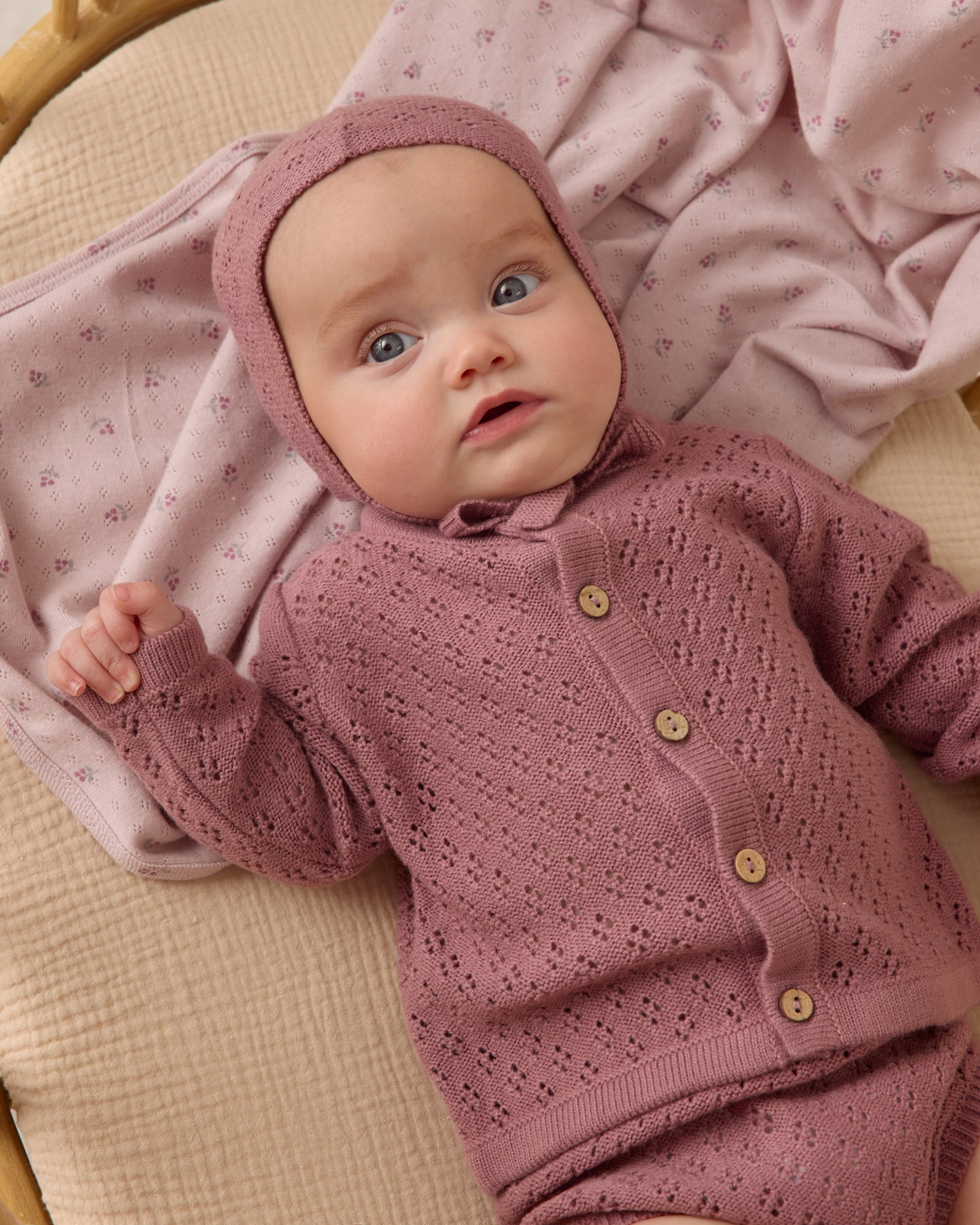 Quincy Mae - Knit Cardigan || Mulberry