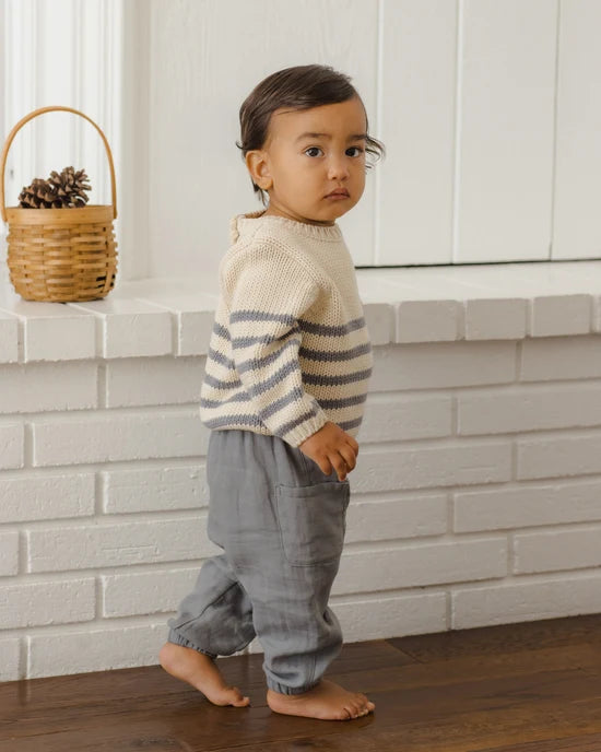 Quincy Mae - Rex Sweater || Slate Stripe