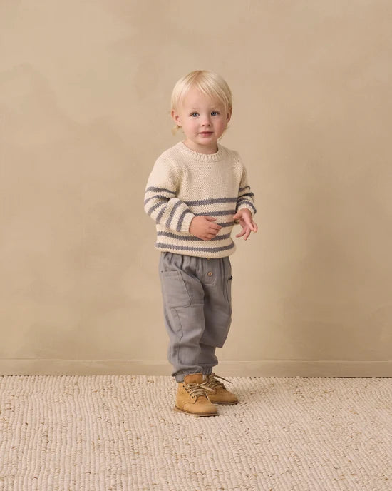 Quincy Mae - Rex Sweater || Slate Stripe
