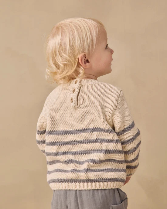Quincy Mae - Rex Sweater || Slate Stripe